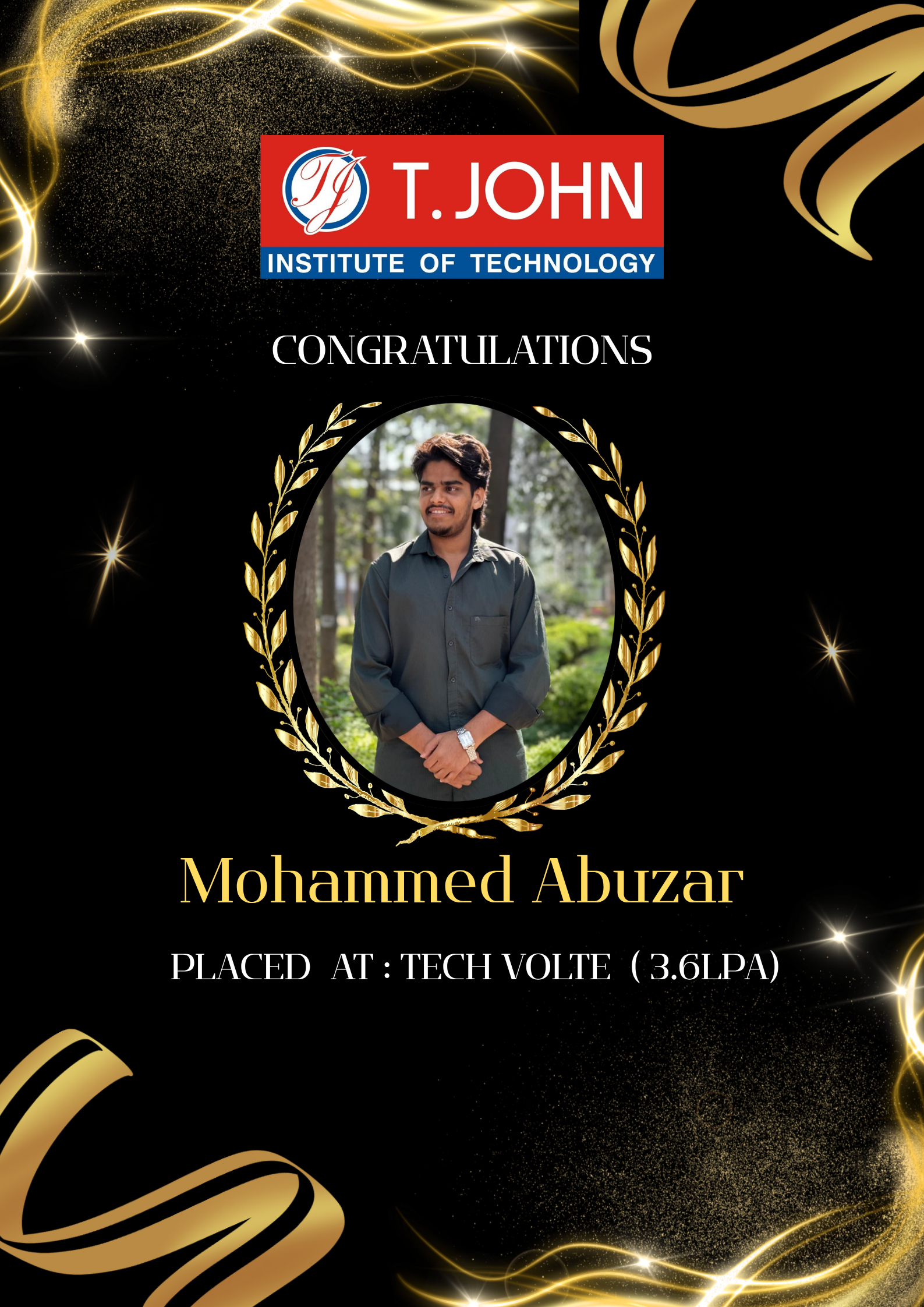 Abuzar — Placed at Tech Volt (3.6 LPA)