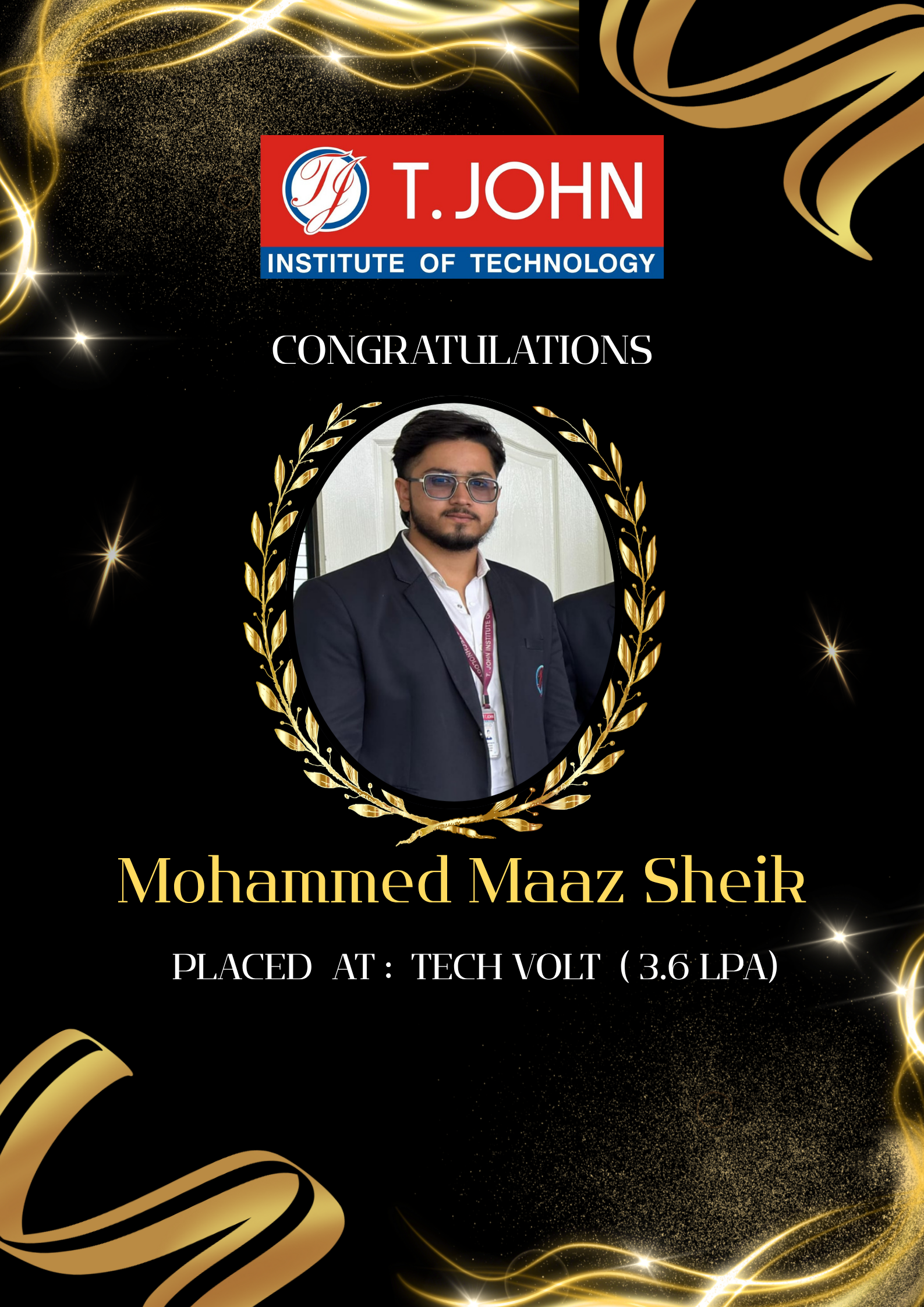 Maaz — Placed at Tech Volt (3.6 LPA)